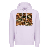 Lilac camouflage and leopard background Premium Hoodie - Artiststas