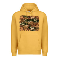 Mustard camouflage and leopard background Premium Hoodie - Artiststas
