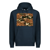 Navy camouflage and leopard background Premium Hoodie - Artiststas