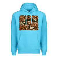 Ocean Blue camouflage and leopard background Premium Hoodie - Artiststas