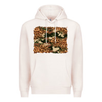 Pale Pink camouflage and leopard background Premium Hoodie - Artiststas