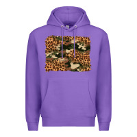 Purple camouflage and leopard background Premium Hoodie - Artiststas