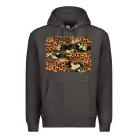 Smoke camouflage and leopard background Premium Hoodie - Artiststas