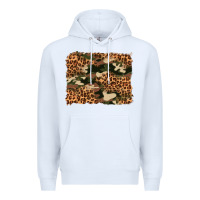 White camouflage and leopard background Premium Hoodie - Artiststas