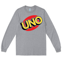 Heather Grey UNO Card Game Long Sleeve Tee - baoMotion