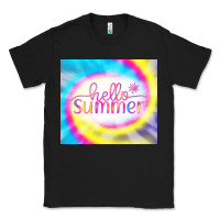 Black Hello Summer Tie Dye Tumbler Classic Tee - CowCowDesign