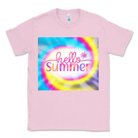 Bubblegum Pink Hello Summer Tie Dye Tumbler Classic Tee - CowCowDesign