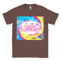 Chestnut Hello Summer Tie Dye Tumbler Classic Tee - CowCowDesign
