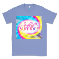 Colony Blue Hello Summer Tie Dye Tumbler Classic Tee - CowCowDesign