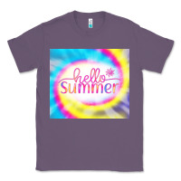 Lavender Hello Summer Tie Dye Tumbler Classic Tee - CowCowDesign