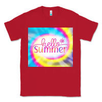Red Hello Summer Tie Dye Tumbler Classic Tee - CowCowDesign