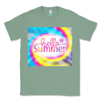 Sage Hello Summer Tie Dye Tumbler Classic Tee - CowCowDesign