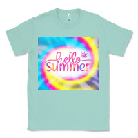 Seafoam Hello Summer Tie Dye Tumbler Classic Tee - CowCowDesign