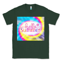 Sports Green Hello Summer Tie Dye Tumbler Classic Tee - CowCowDesign