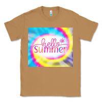 Toasted Coconut Hello Summer Tie Dye Tumbler Classic Tee - CowCowDesign