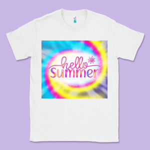 Hello Summer Tie Dye Tumbler Classic Tee Designed By Cowcowdesign