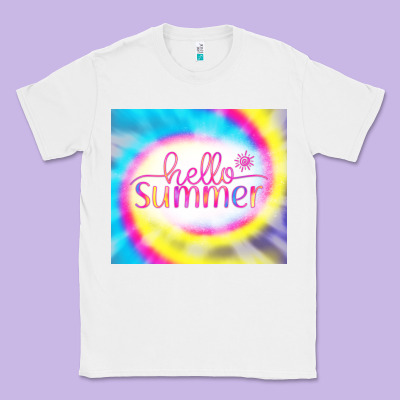 Hello Summer Tie Dye Tumbler Classic Tee Designed By Cowcowdesign