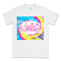 White Hello Summer Tie Dye Tumbler Classic Tee - CowCowDesign