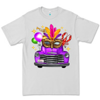 Dove Grey Mardi Gras Truck Leopard Mask Premium Tee - FaDigitalArtStudio