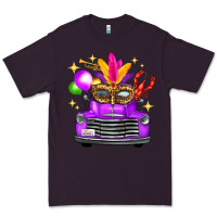 Plum Mardi Gras Truck Leopard Mask Premium Tee - FaDigitalArtStudio