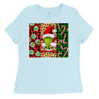 Baby Blue green christmas gnome Ladies Tee - FaDigitalArtStudio