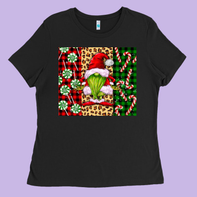 Green Christmas Gnome Ladies Tee Designed By Fadigitalartstudio
