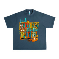 Midnight Navy Just Here For The Pie Urban Heavy Tee - FaDigitalArtStudio
