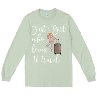 Matcha just a girl who loves to travel traveling women nomad t shirt Long Sleeve Tee - baoMotion