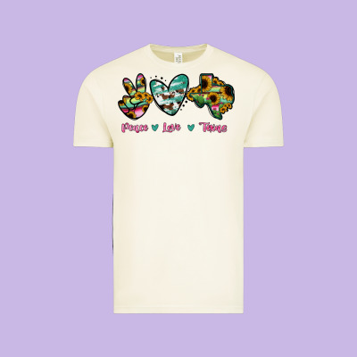 Peace Love Texas Vintage Tee Designed By Ranaportraitstore