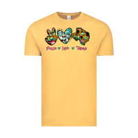 Vintage Mustard Peace Love Texas Vintage Tee - RanaPortraitStore