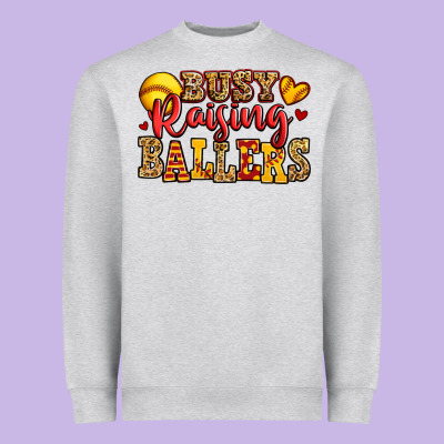 Busy Raising Ballers Softball Heavyweight Sweatshirt Designed By Jasminsmagicworld