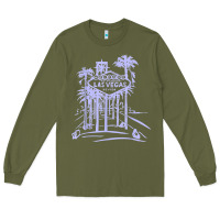 Army Green las vegas strip retro famous sign nevada traveler souvenir t shirt Long Sleeve Tee - baoMotion