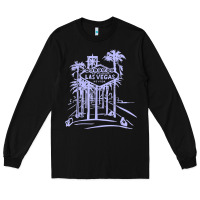 Black las vegas strip retro famous sign nevada traveler souvenir t shirt Long Sleeve Tee - baoMotion