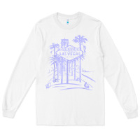 White las vegas strip retro famous sign nevada traveler souvenir t shirt Long Sleeve Tee - baoMotion