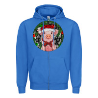 True Royal Sitting Pig Christmas Zipper Hoodie - RanaPortraitStore