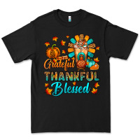 Black Grateful Thankful Blessed Thanksgiving Cold Drink Premium Tee - FaDigitalArtStudio