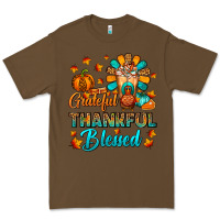 Cacao Grateful Thankful Blessed Thanksgiving Cold Drink Premium Tee - FaDigitalArtStudio
