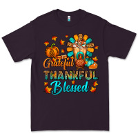 Plum Grateful Thankful Blessed Thanksgiving Cold Drink Premium Tee - FaDigitalArtStudio