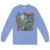 Colony Blue the lakes my happy place Long Sleeve Tee - CowhideDigitalArt