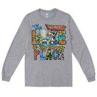 Heather Grey the lakes my happy place Long Sleeve Tee - CowhideDigitalArt
