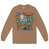 Toasted Coconut the lakes my happy place Long Sleeve Tee - CowhideDigitalArt
