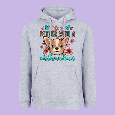 Life Is Better With A Chihuahua Heavyweight Hoodie Designed By Jasminsmagicworld