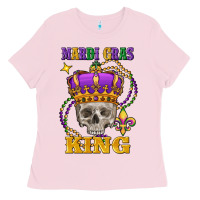 Bubblegum Pink skull mardi gras king Ladies Tee - FaDigitalArtStudio