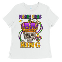 White skull mardi gras king Ladies Tee - FaDigitalArtStudio