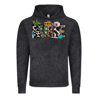 Vintage Black nurse leopard and cowhide Vintage Hoodie - CowhideDigitalArt