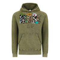 Vintage Olive nurse leopard and cowhide Vintage Hoodie - CowhideDigitalArt