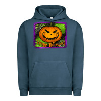 Pigment Midnight Navy happy halloween jack o' lantern pumpkin Urban Hoodie - Jasminsmagicworld