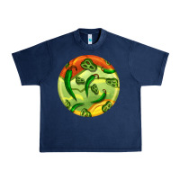Navy hispanic heritage month round earrings 1 Urban Heavy Tee - BundleAndBundleShop