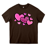Chocolate Brown love hearts Heavy Core Tee - OliviaCreatesArt