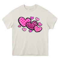 Cream love hearts Heavy Core Tee - OliviaCreatesArt